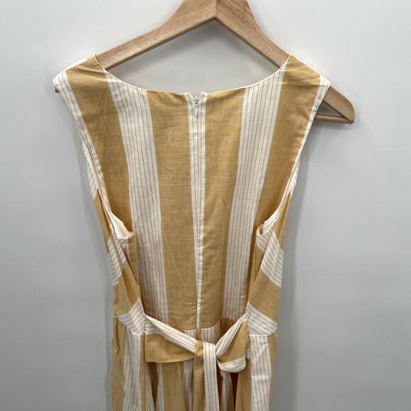 CHRISTOPHER & BANKS NWT Yellow & White Striped Midi Dress // 16 - Picture 6 of 10